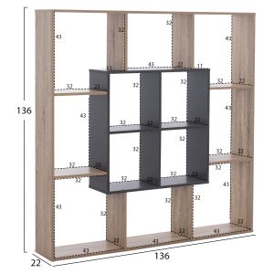 Shelf Brody Hm8771,02 136x22x136 gray