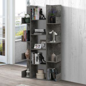Charles melamine shelf, gray oak color 90x31x182.5cm