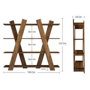 Shelf Diana walnut color 150x29x137cm