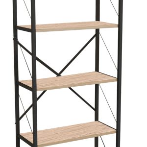 Shelf Draizy oak/black 60x30x150cm