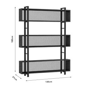Shelf Fifer color black/walnut 120x27x185cm