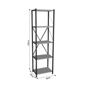 Shelf Glase anthracite/black 40x30x150cm