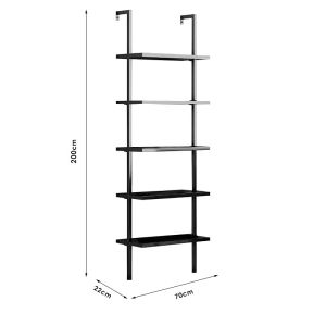 Harris shelf black 70x22x200cm