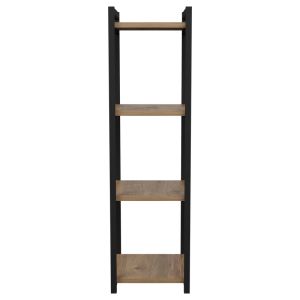 Harvey shelf, black metal and natural melamine, 33x28x100cm