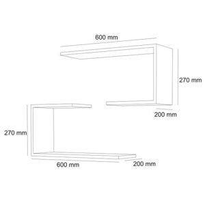 Shelf J2 60x20x27cm