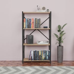 Jackrey shelf, oak/black, 60x30x114cm