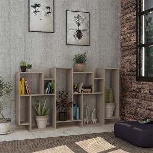 Karmato shelf, mocha color, 96x25.5x168.5cm