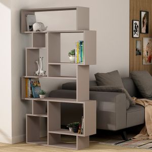 Karmato shelf, mocha color, 96x25.5x168.5cm