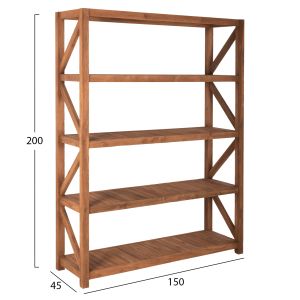 Kitaku Hm9798 shelf made of recycled teak wood 150x45x200hcm