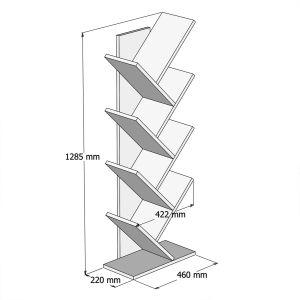 Liana melamine shelf white color 46x22x128.5hcmhm9028.13