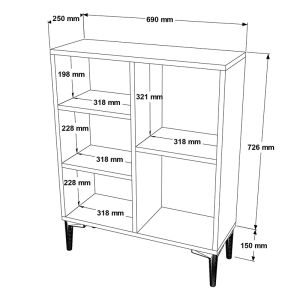 Neville shelf, sonoma color 69x25x87.6cm