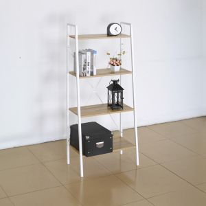 Ramon shelf with melamine tops and white metal frame 60x23x145.5cm