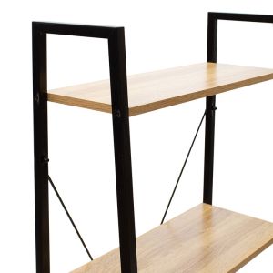 Bookcase Ramon oak color with metal frame 60x23x145.5cm