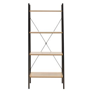 Bookcase Ramon oak color with metal frame 60x23x145.5cm