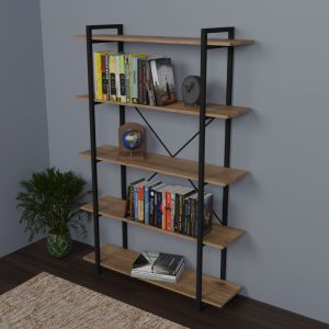 Reson shelf, oak/black, 120x34x180cm