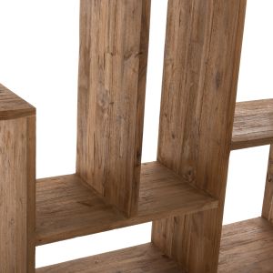 Bookcase Romulus Hm9803 made of solid teak wood-140x30x210.5hcm