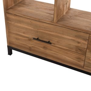 Bookcase Romulus Hm9803 made of solid teak wood-140x30x210.5hcm