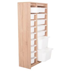 Етажерка Sani Hm18204.03 меламин в цвят Sonama-16 бяло P.e. чекмеджета 69x30x131,5hcm