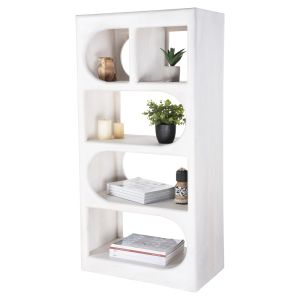 Santorini Wood Handyr shelf solid mango wood white color 60x35x120hcm Hm9706