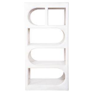 Santorini Wood Handyr shelf solid mango wood white color 60x35x120hcm Hm9706