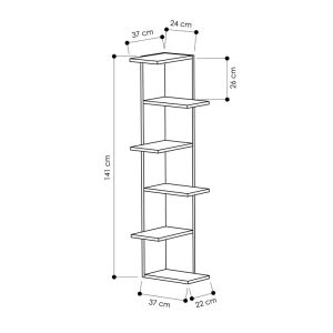 Shelf Sasо melamine oak color, dimensions 37x37x141cm