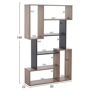 Shelf Shay Hm8768,02 85x22x140 gray