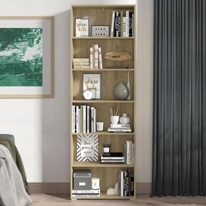 Етажерка Tomar 6 в цвят сив дъб с размери 70x24,5x211,5см