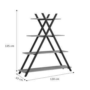 Shelf Tree, black/natural color 120x33x135cm