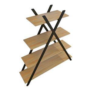 Shelf Tree, black/natural color 120x33x135cm