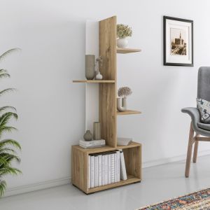 Trivio shelf Hm18195,03 melamine in white-atlantis green 50x25x127hcm