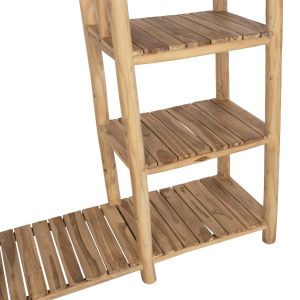 Balen Hm9550 hallway shelf made of teak wood in natural color 120x50x180cm