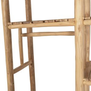Balen Hm9550 hallway shelf made of teak wood in natural color 120x50x180cm