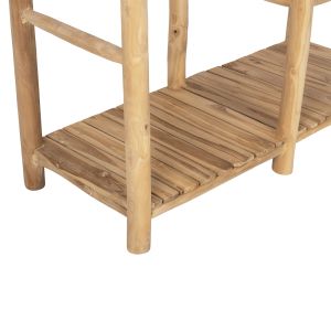 Balen Hm9550 hallway shelf made of teak wood in natural color 120x50x180cm