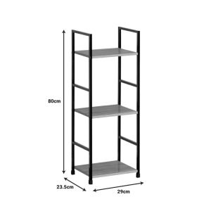 Bookshelf Bitok oak-black steel 29x23.5x80cm