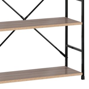 Bookshelf Manlo natural-black steel 58.6x23.5x80cm
