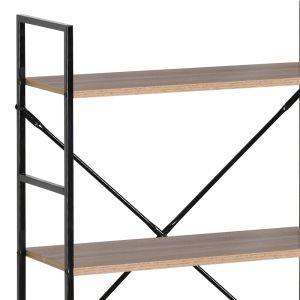 Bookshelf Manlo natural-black steel 58.6x23.5x80cm