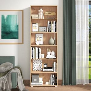Етажерка за книги Tomar 6 в цвят дъб, размери 70x24,5x211,5cm