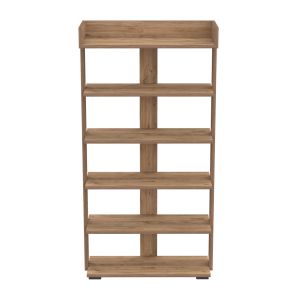 Riber melamine shoe rack in natural wood color 73x30x142hcm Hm18191