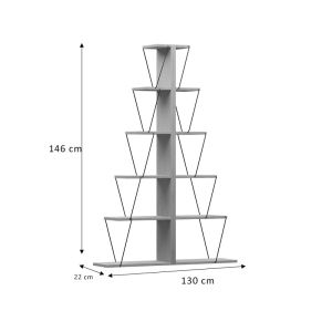 Mini Tars shelf, black/sonoma color, 130x22x146cm