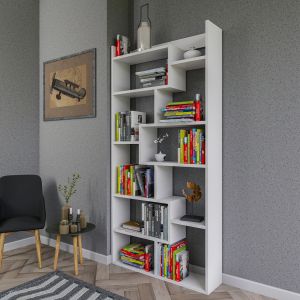 Melamine shelf in white color Hm8865,01 90x22x182cm