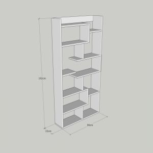 Melamine shelf in white color Hm8865,01 90x22x182cm