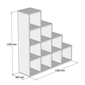 Melamine shelf, sonoma color, 120x30x123.6hcmhm9238.12