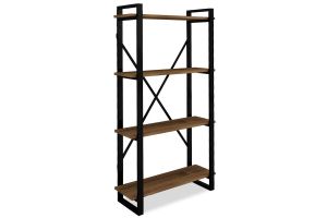 Bookcase with black metal frame