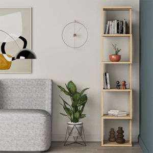 Piri melamine column shelf, oak color, 35x30x161cm