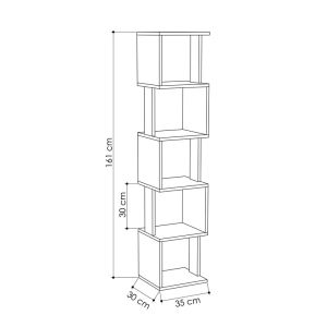 Piri melamine column shelf, oak color, 35x30x161cm