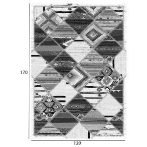 Ethnic rug with fringes in gray 120x170cm Hm7677,21