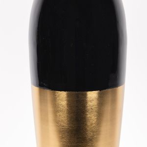 Iron vase - ceramic golden - black 18x9.5x67.5cm