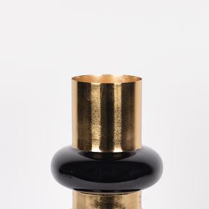 Iron vase - ceramic gold-black 18x10x33cm