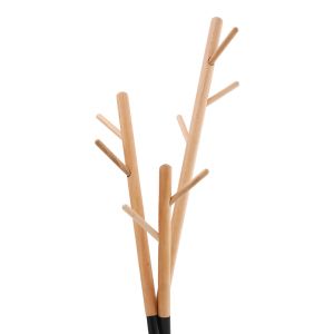 Hanger Sigar metal-wood in black-natural color 49x51x187cm