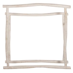 Закачалка за кърпи Naturally Hm7908 от тиково дърво с бяла патина 90x28x77-91hcm